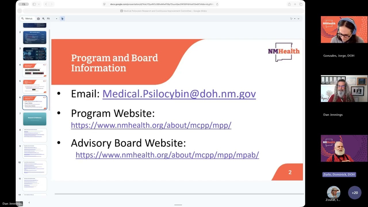 Medical Psilocybin Research and Continuous Improvement Committee - March 6, 2026