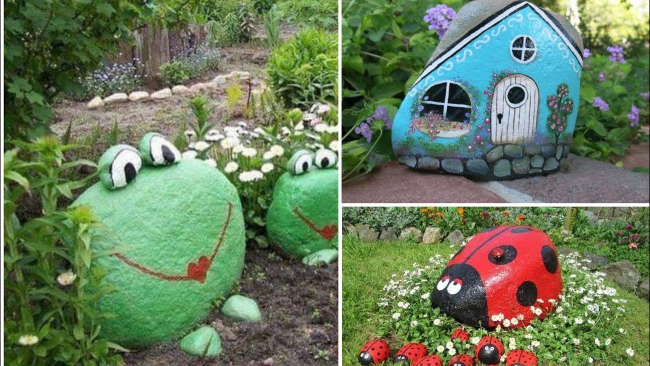 PINTURA EM PEDRAS | DECORE SEU JARDIM DE FORMA CRIATIVA !!PAINTED ROCKS GARDEN
