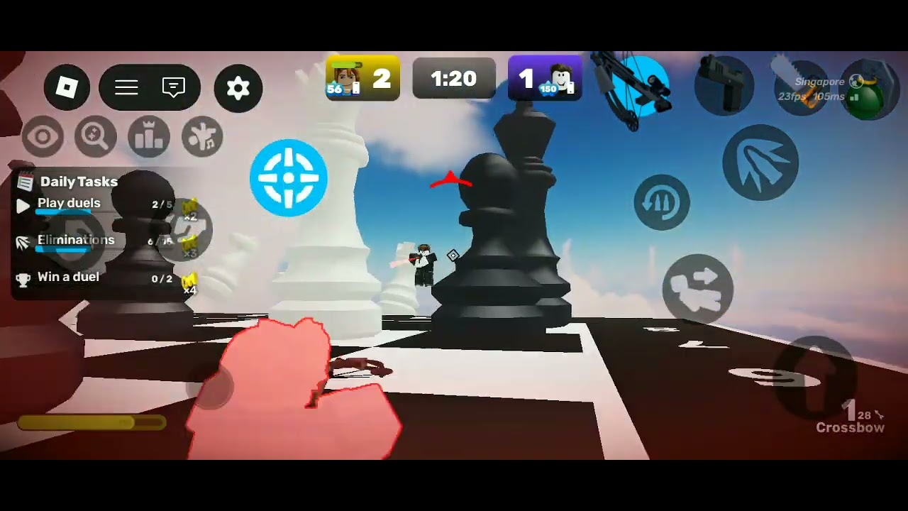 Humiliating a level 150 player ☠️ (I used a crossbow to win) #rivals #roblox 
