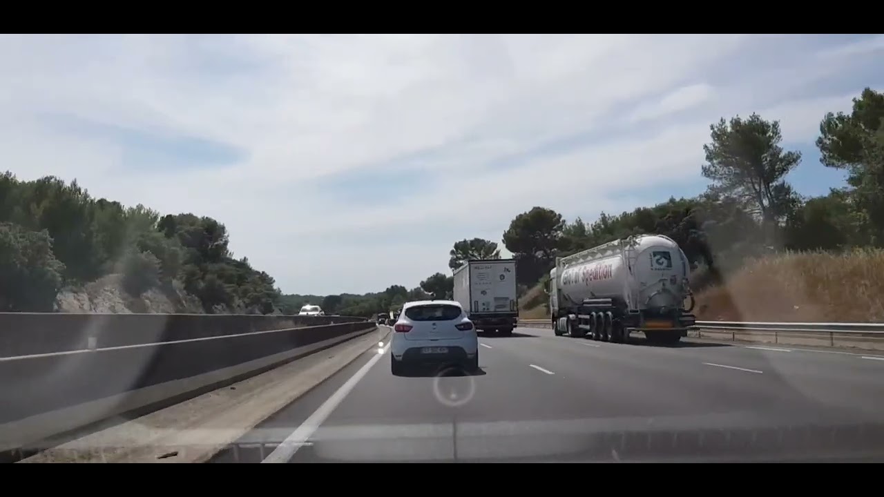 France A9 ... au long de l'historique route romaine La Via Domitia, N&icirc;mes, Verg&egrave;ze, Aire d'Ambrussum
