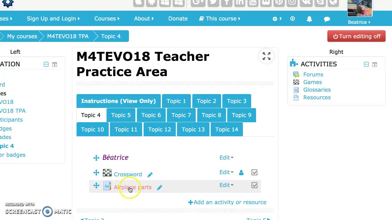 Moodle TPA Activities