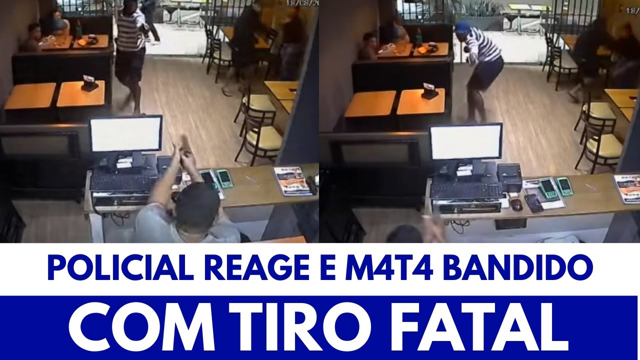 POLICIAL REAGE A TENTATIVA DE ASSALTO EM LANCHONETE E BANDIDO N&Atilde;O VOLTA PARA CASA
