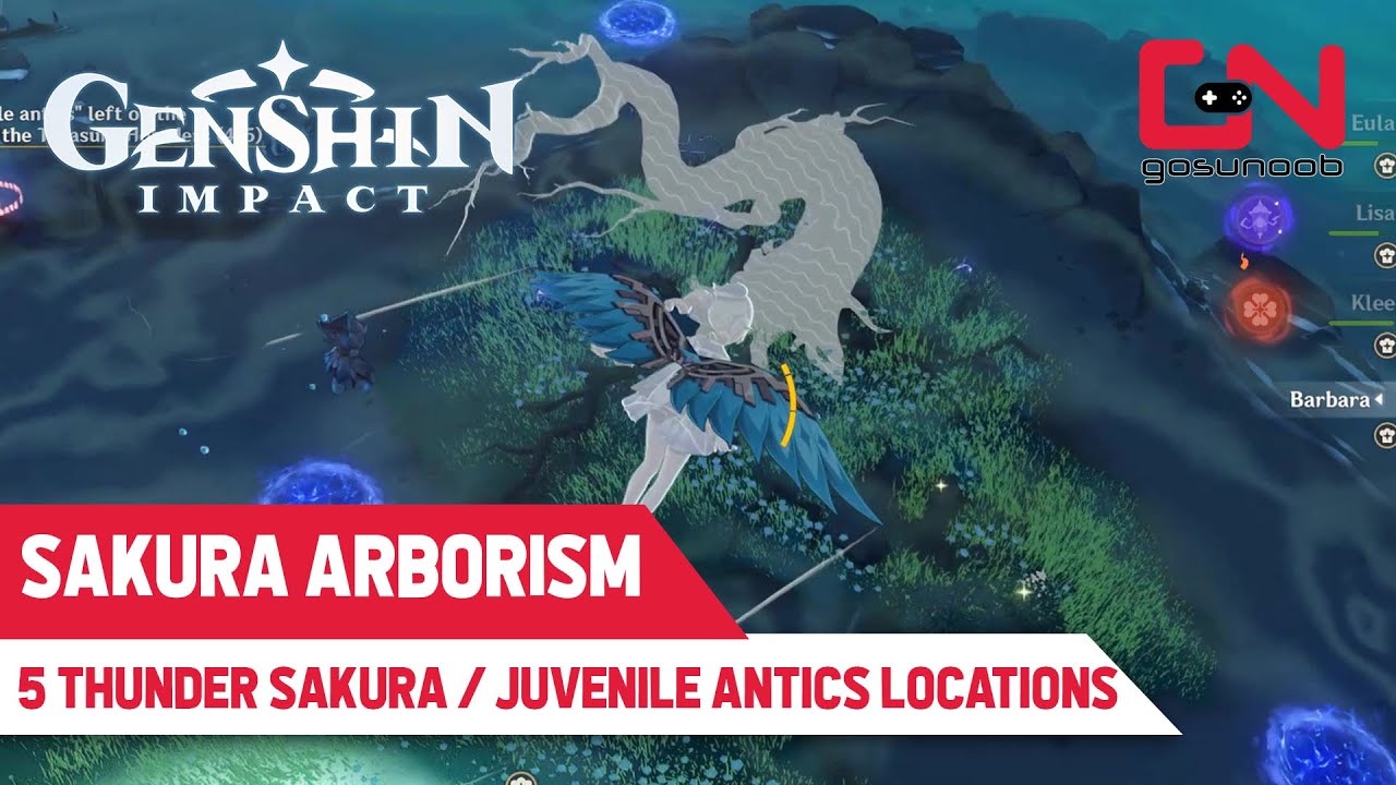 Sakura Arborism | Genshin Impact - Thunder Sakura Locations / Remove Juvenile Antics