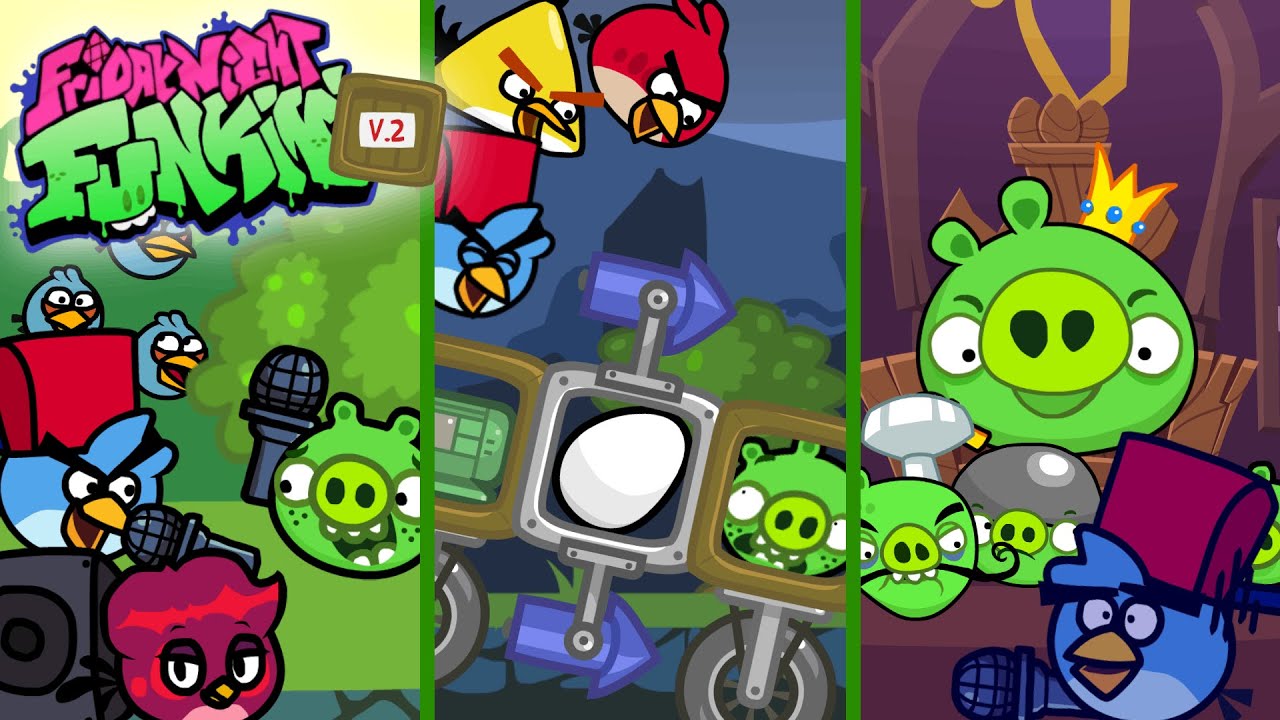 FNF: Против Росс Версия 2 // Bad Piggies // Angry Birds [Все песни, Недели] █ Friday Night Funkin' █