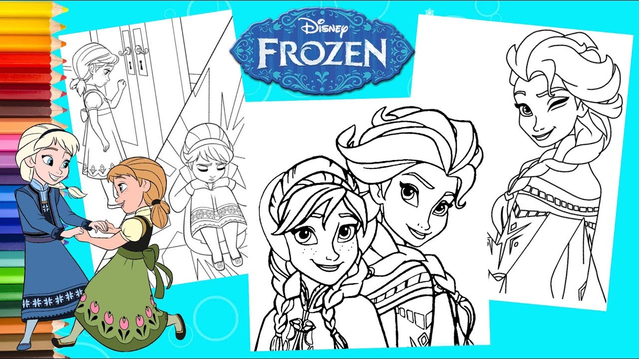 Coloring Disney Frozen Elsa & Anna - Coloring Pages for kids