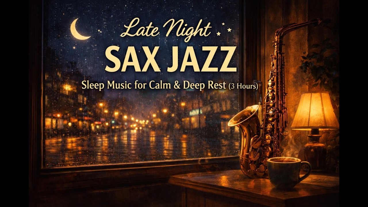 Late Night Sax Jazz 🌙 Sleep Music for Calm & Deep Rest (3 Hours)