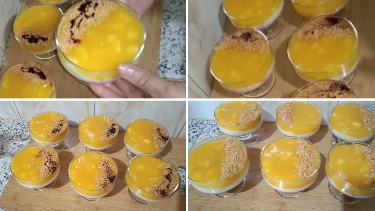 تحلية رمضانية بارد بالبرتقال و اللوز منعيشة بدون فرن ولا بيض 🍊🍮
