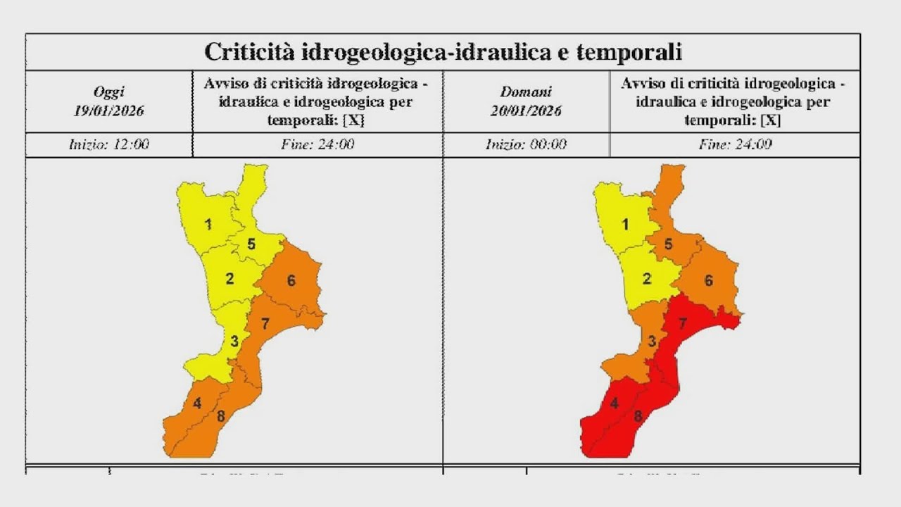 ALLARME ROSSO IN CALABRIA PER IL CICLONE "HARRY"