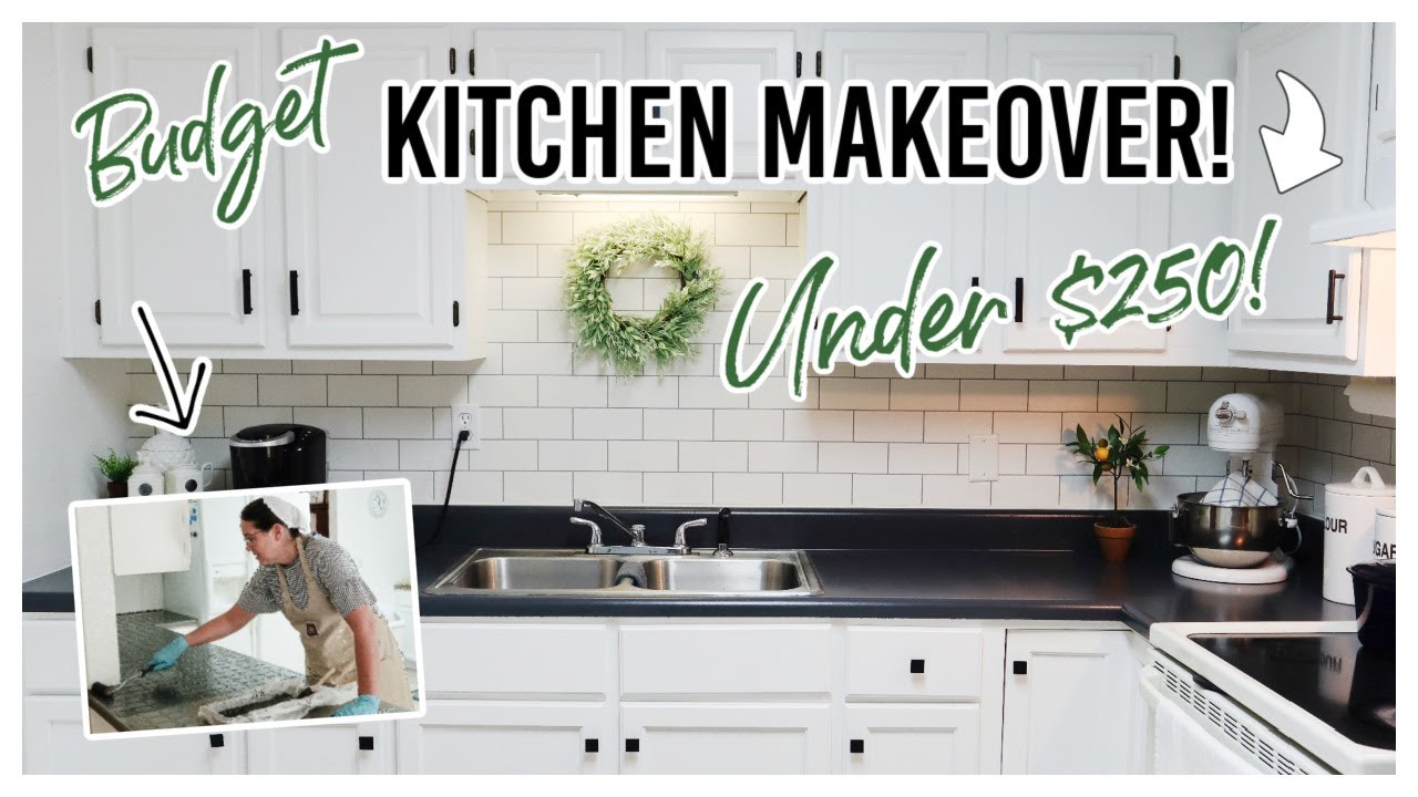 DIY KITCHEN MAKEOVER ON A BUDGET! | PAINTING CABINETS & COUNTERTOPS