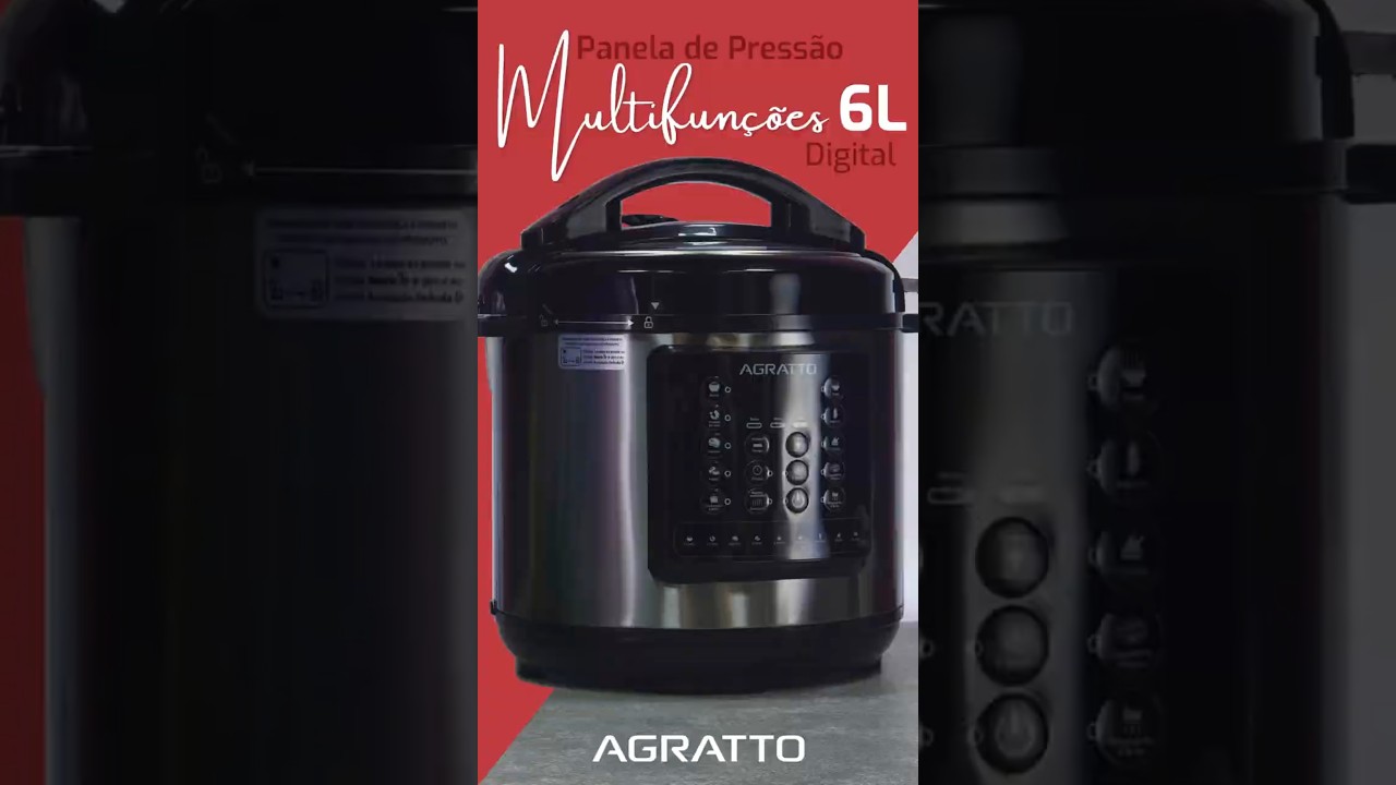 Panela de Pressão Multifunções 6L Digital - Agratto