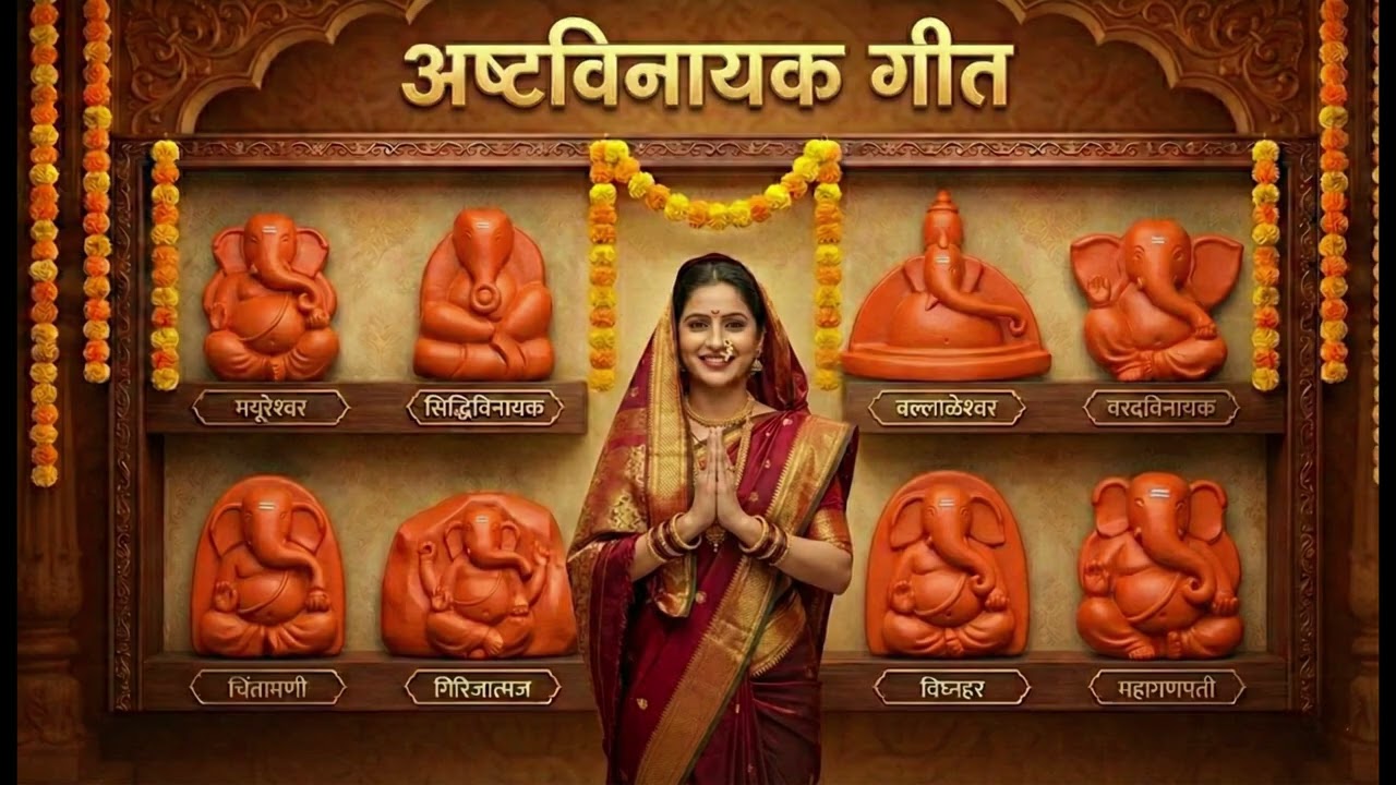 संकटात मार्ग दाखवणारे अष्टविनायक भक्तीगीत | Vighnaharta Ashtavinayak Marathi Bhajan | Ganpati Song