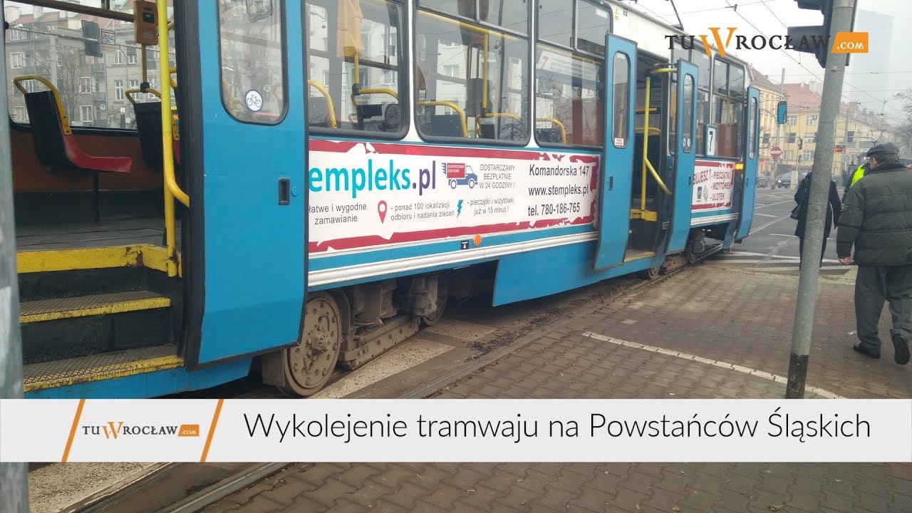 Wykolejenie tramwaju na Powstańców Śląskich