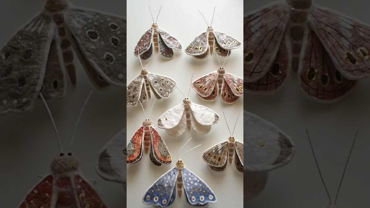 How to make a cotton wool butterfly Christmas tree ornament. #papiermache #ватныеигрушки #art