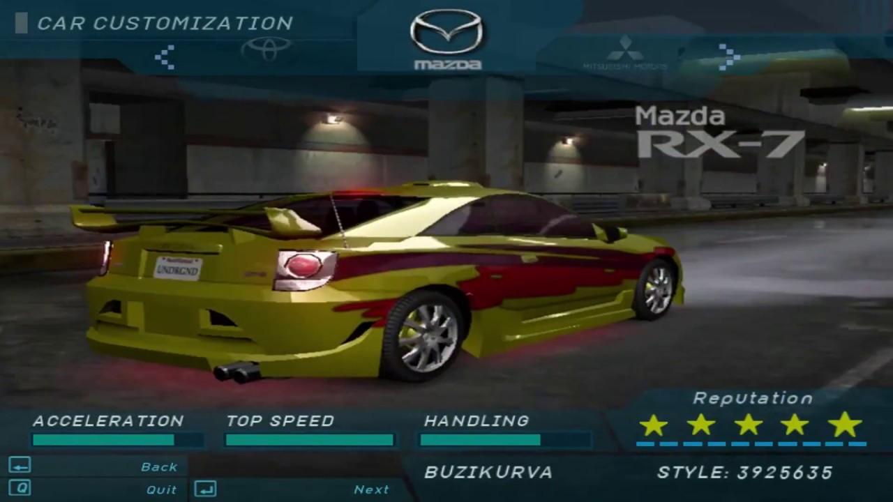Need For Speed Underground - Some Rival Cars (Part 3)