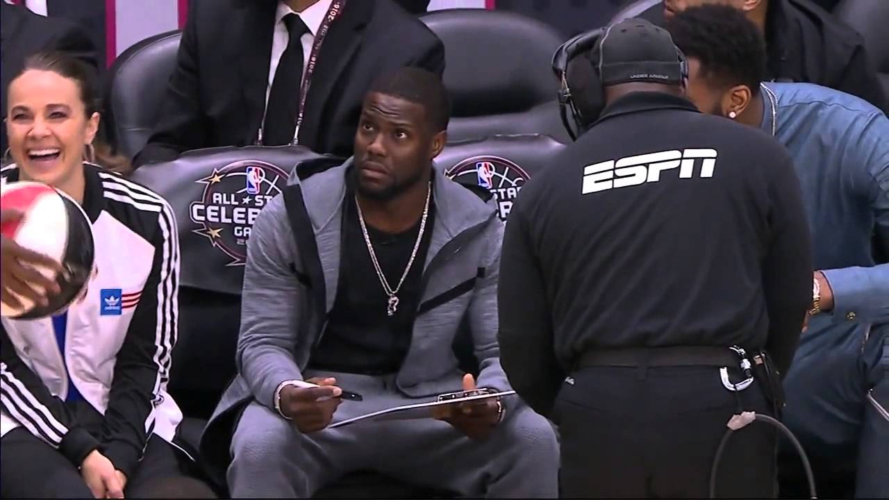 NBA 2016 ASG Celebrity Coach Drake vs Kevin Hart