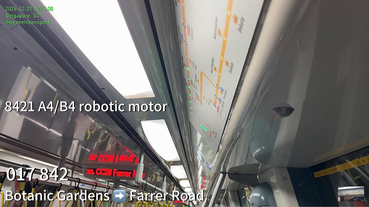 ⁴ᴷ⁶⁰ [SMRT] robotic motor ~ Alstom Metropolis C830C [842] CC19 Botanic Gardens ➡️ CC20 Farrer Road