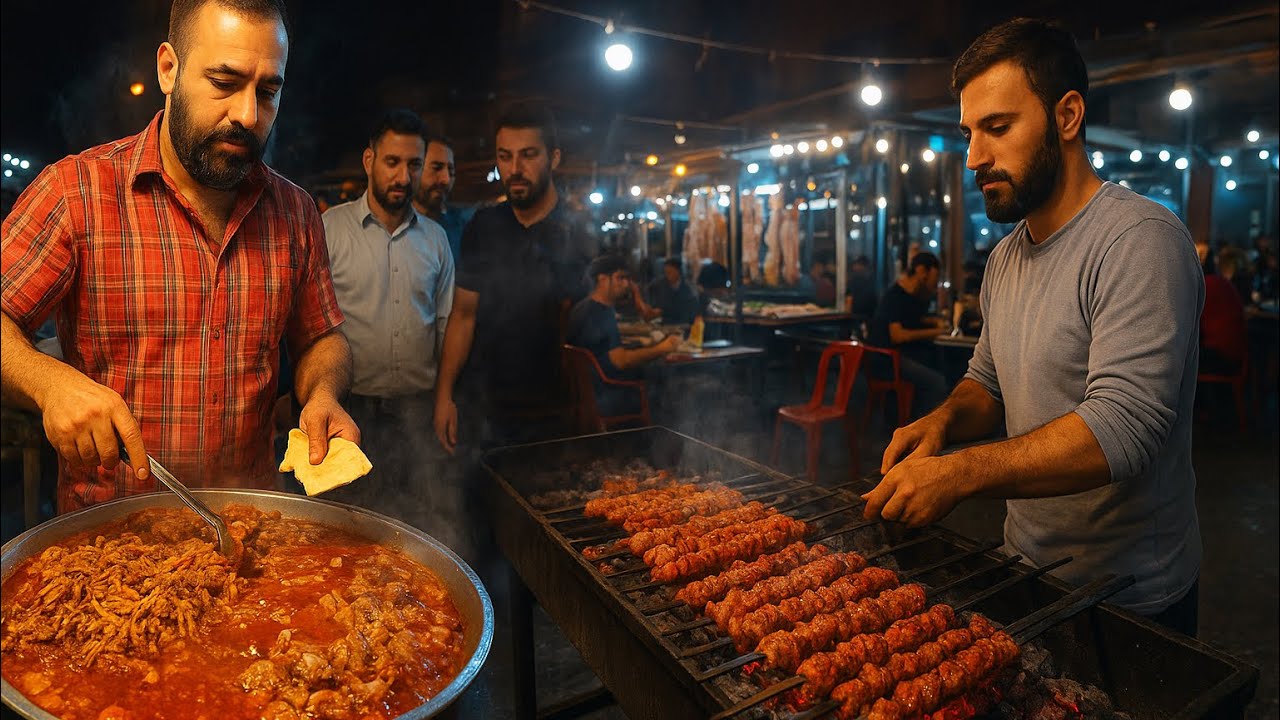“The Busiest Street in Iraq 🇮🇶 | CRAZY Street Food You Must Try!” #streetfood 