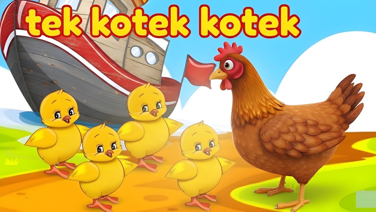 Tek kotek kotek | lagu anak anak populler ~ animasi ayam dan anak ayam lucu