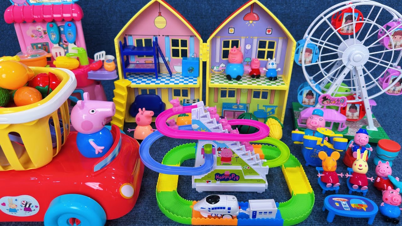 12 Minutes Satisfying with Unboxing Peppa Pig House and Ferris Wheel Amusement Park Toys Review｜ASMR