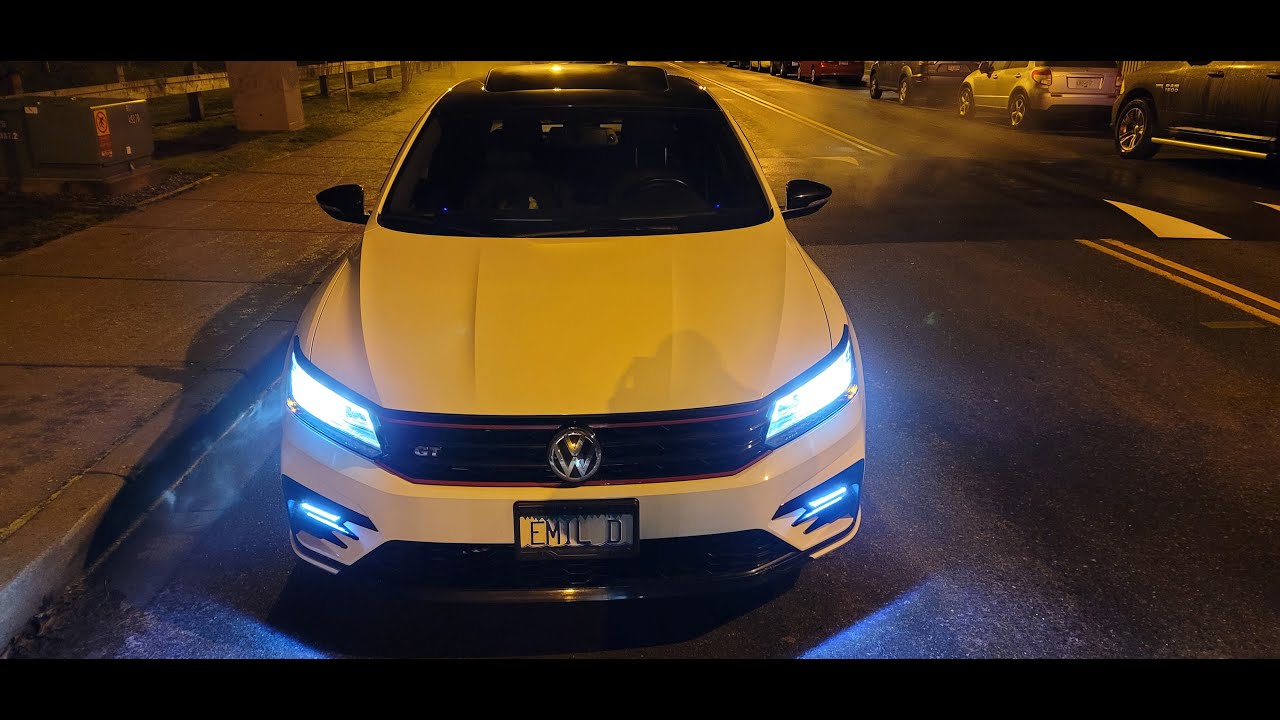 Passat R-Line, GT 2016-2019 - установка ДХО / светодиодов / противотуманных фар