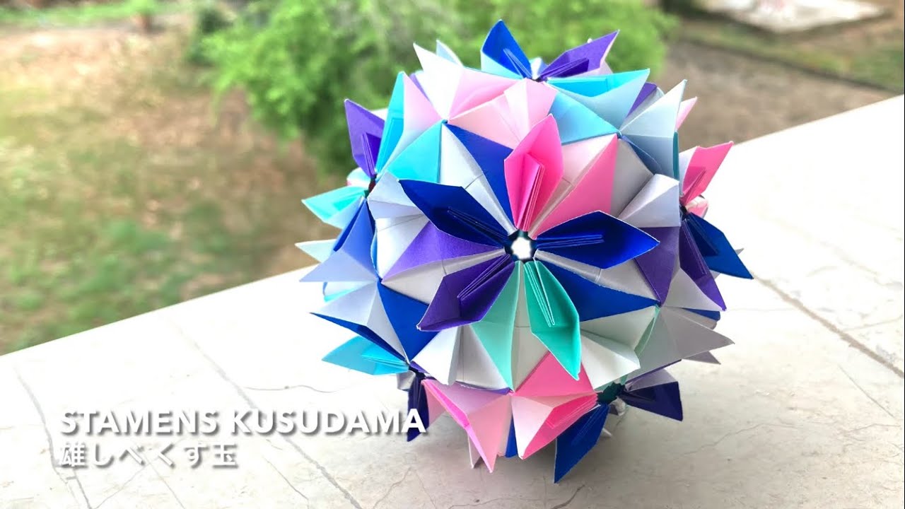 Stamens Kusudama 【雄しべ くす玉】 ユニット折り紙 Modular Origami - PrwOrigami Folding Tutorial