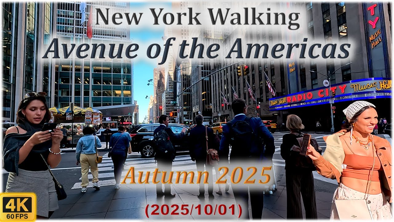 ❤ New York Walking 4K ❤ Avenue of the Americas - Autumn 2025 (1st October)