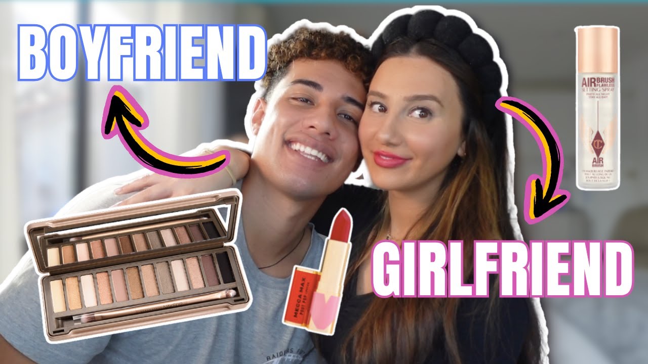 BOYFRIEND DOES GIRLFRIENDS MAKEUP CHALLENGE 💄😂