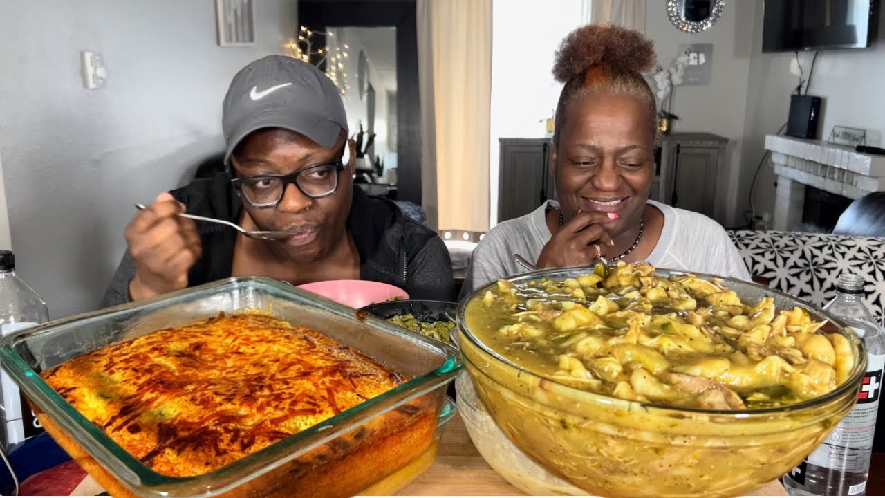 The JEALOUSY is REAL..Pay ATTENTION || CHICKEN AN DUMPLINGS || JALAPENO CORNBREAD || MUKBANG SHOW!!