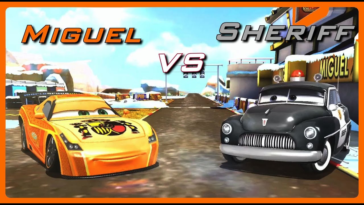 Disney Pixar Cars Fast as Lightning - Miguel Stage 3/4 vs Boost, Sheriff