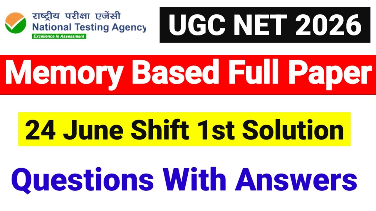 UGC NET 24 June Full Paper Solution | 24 June Shift 1 UGC NET Exam analysis 2026 | UGC NET MENTOR
