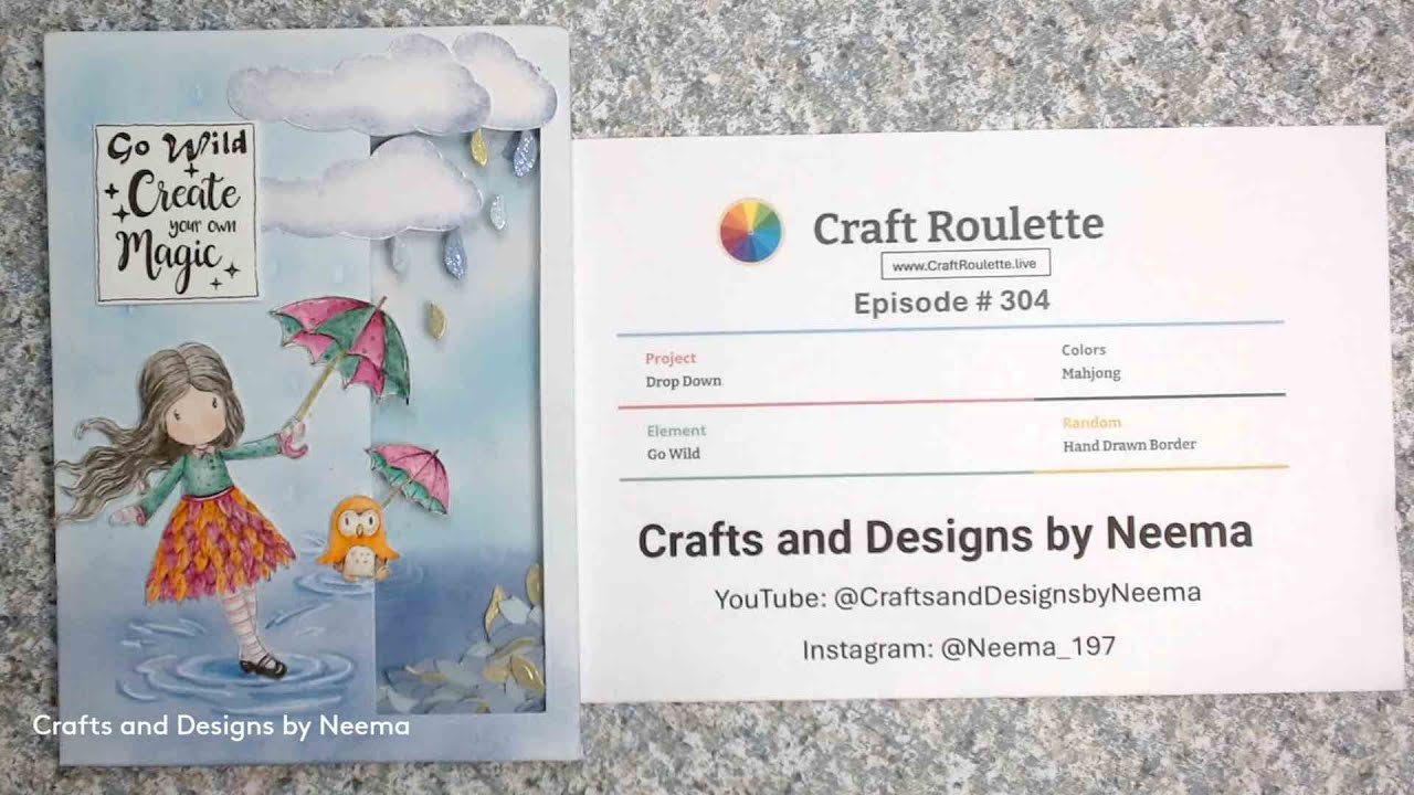 Craft Roulette Episode 304, A Magic Rain to celebrate my 150 weeks of cards.@CraftRoulette