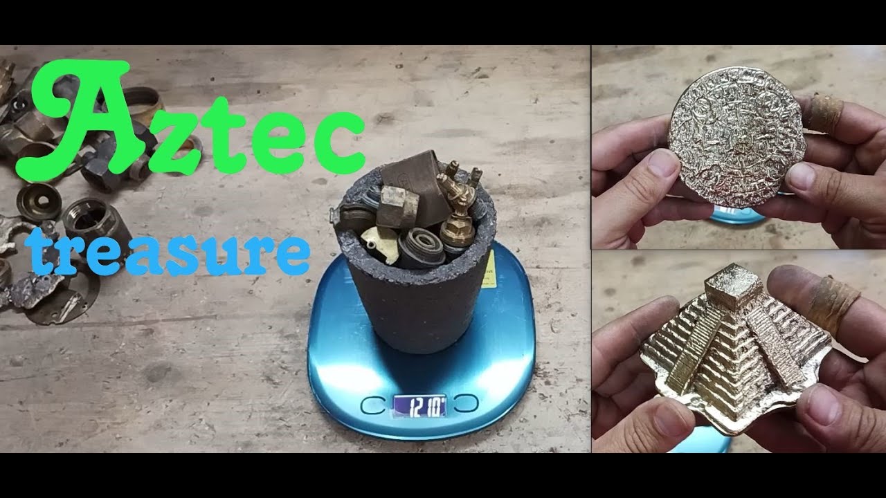 Azteken Schatz schmelzen - Aztec Treasure Melting, trash to treasure  #copper #brass #devilforge