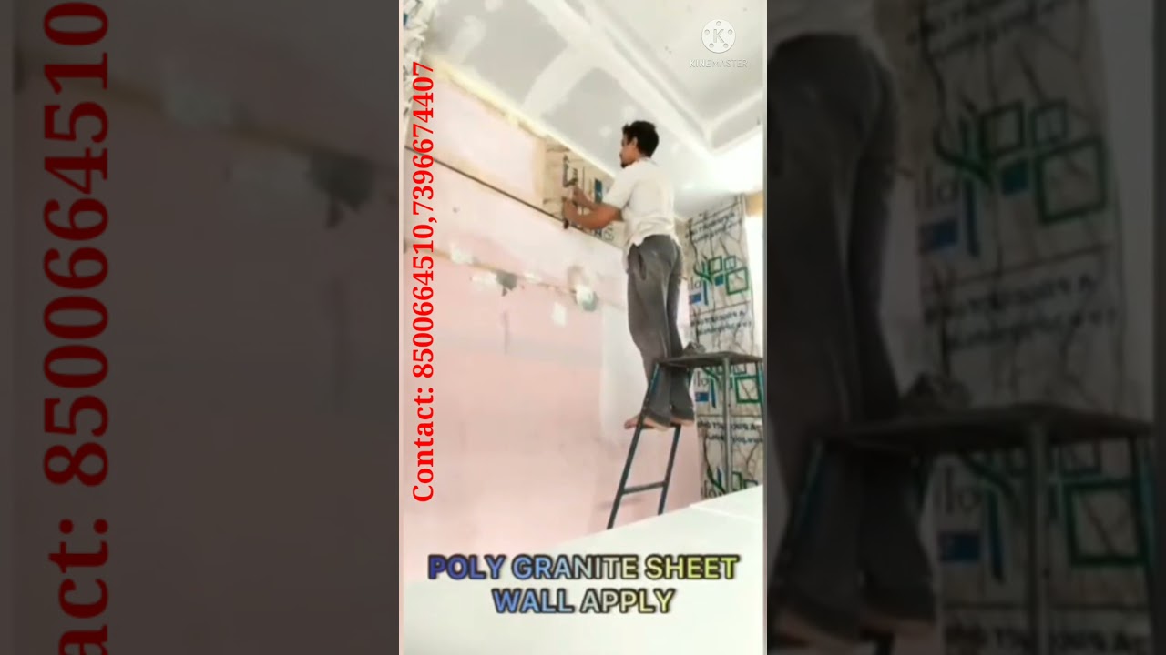 Video of Polygranite Sheet Wall apply #PolygraniteSheet #Interiordesign #SwamyPolygraniteSheets