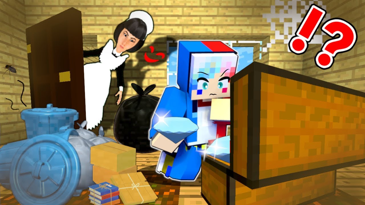 【おかしなメイド…😱】ゴミ屋敷にお手伝いさんをお願いした結果⁉️【マイクラ マインクラフト】ぽっぴんず