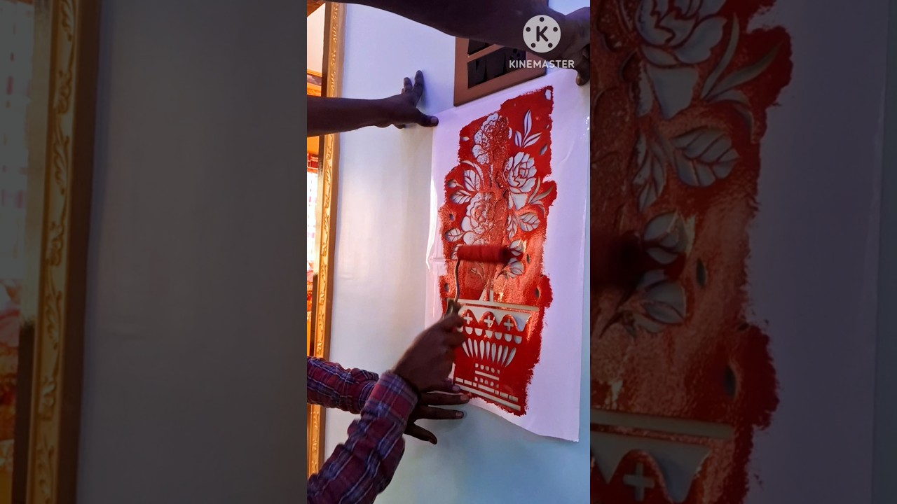 forma design wall painting art room apply red colour oil Paints 