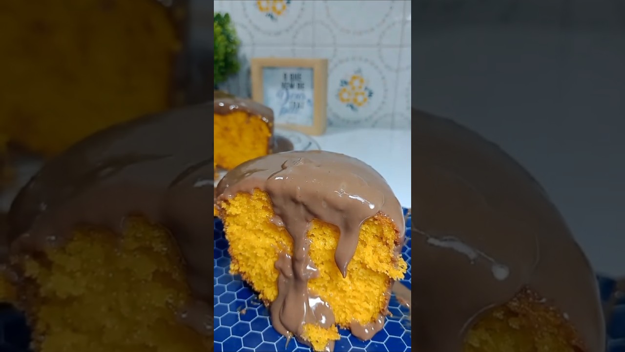 Bolo de Cenoura com Cobertura de chocolate 