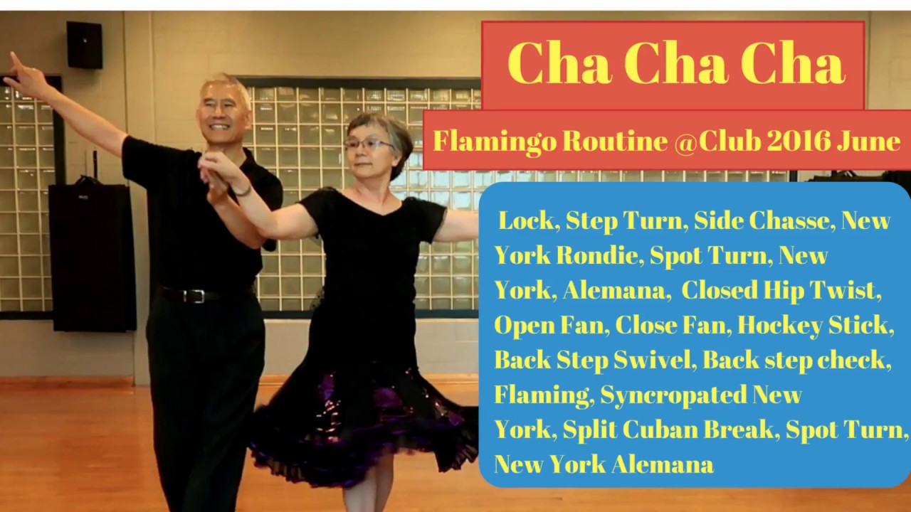 Cha Cha Cha 1 min routine - Hockey Stick,Back Step Swivel,Flamingo, Split Cuban Break, 201606