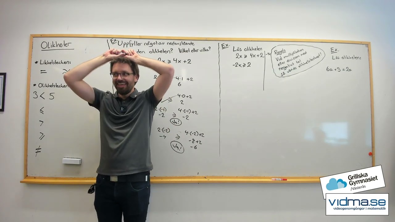 Matematik 1. OLIKHETER och olikhetstecken