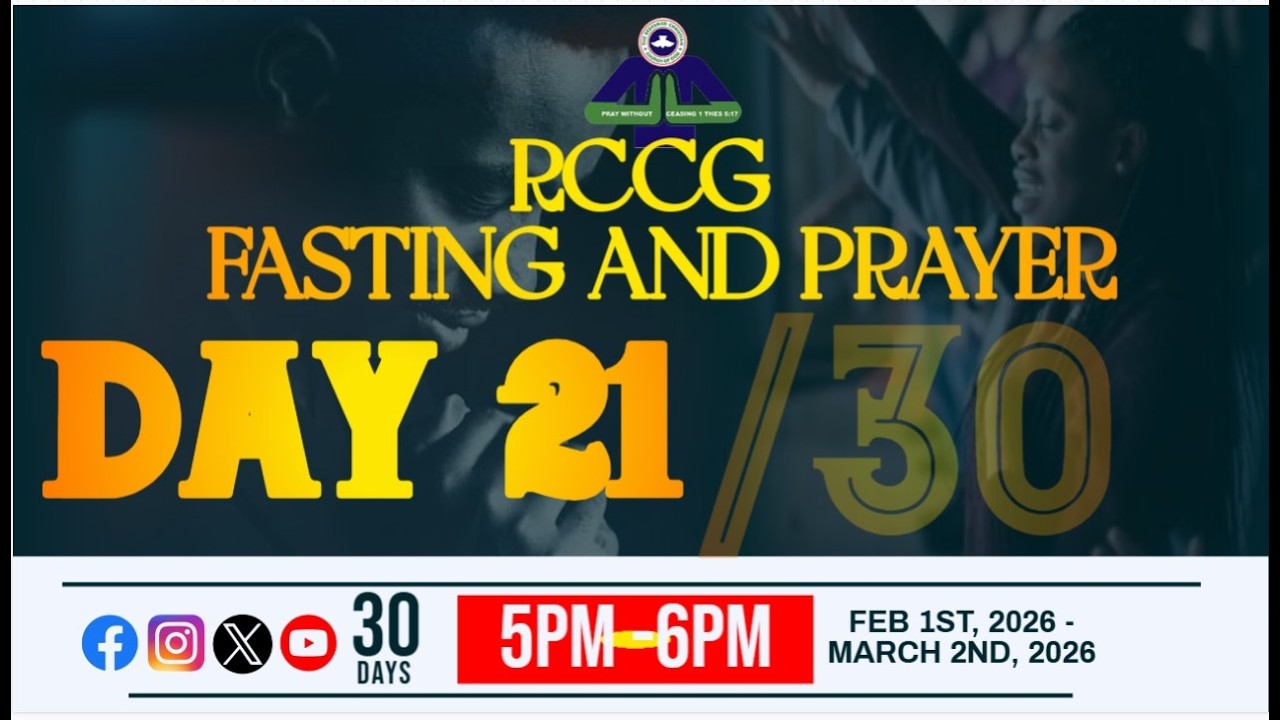 RCCG FASTING AND PRAYERS (DAY - TWENTIETH ONE ) || PRAYERRAIN LIVE || 21st FEBRUARY, 2026