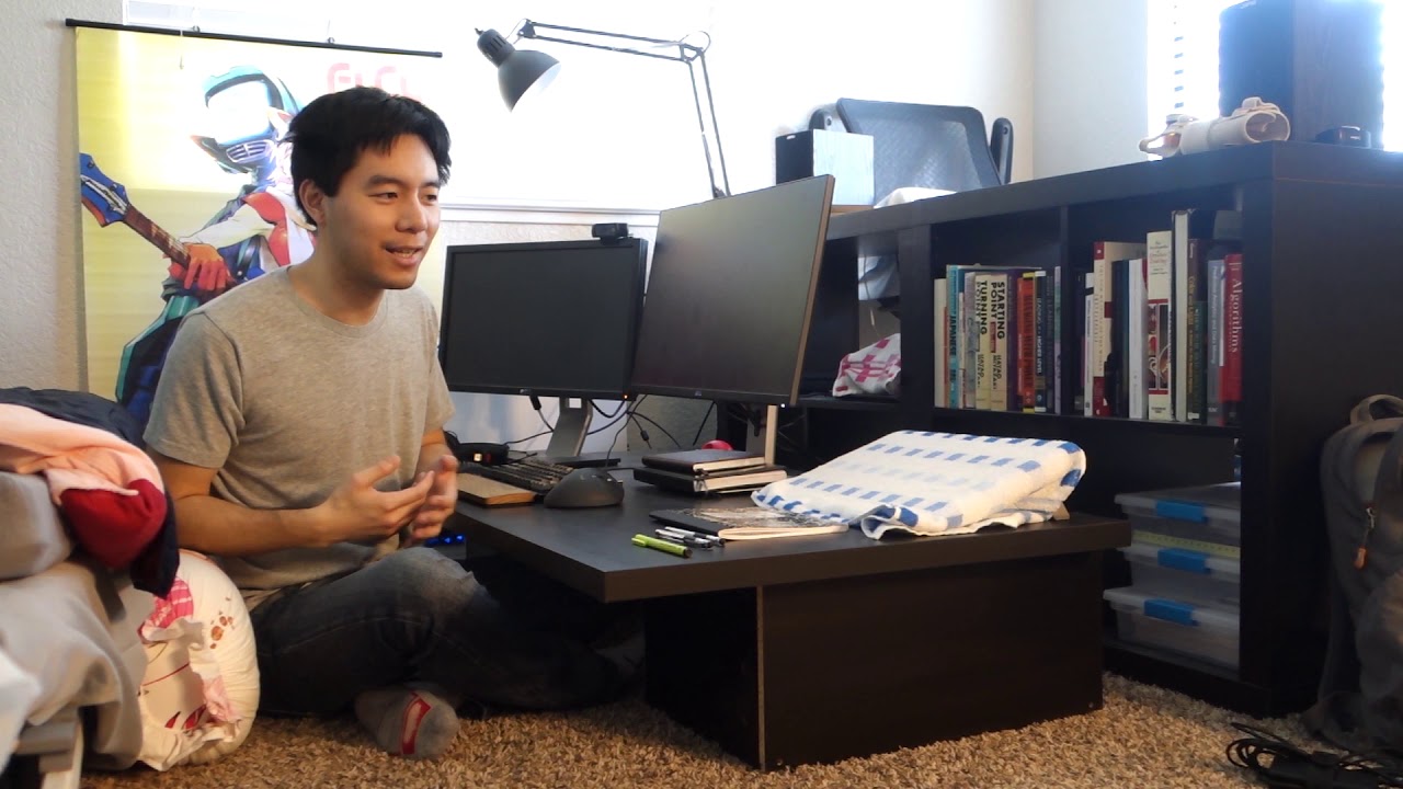 Floor Desk and my school-from-home setup!