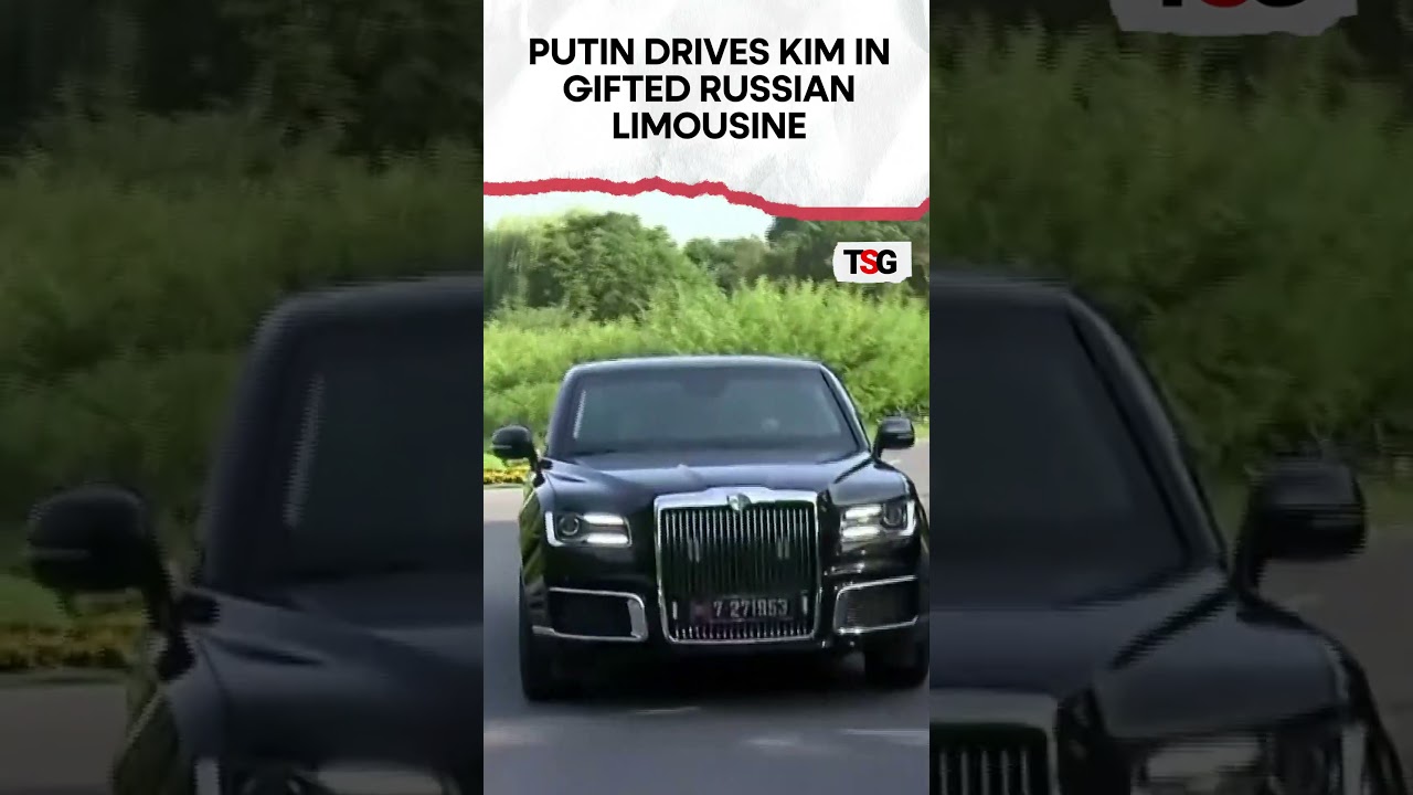 #watch | Putin drives Kim in Russian-built limousine after gifting him one #shorts #viral