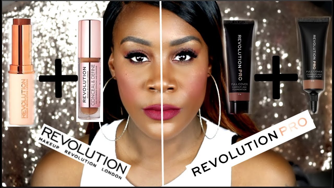 BATTLE : MAKEUP REVOLUTION VS REVOLUTION PRO | FOUNDATION + CONCEALER REVIEW ON DARK SKIN