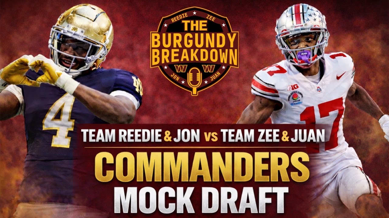 LIVE MOCK DRAFT BATTLE! 🔥 Commanders 7-Round Mock Draft 1.0 | Team Reedie & Jon vs Team Zee & Juan!