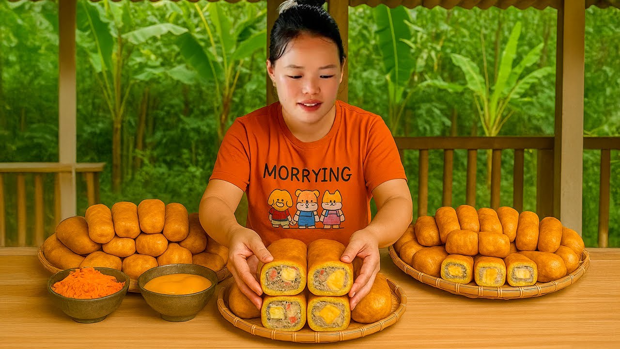 How to Make Egg Rolled Spring Rolls to Sell at the Market - Gardening | Trieu Mai Huong