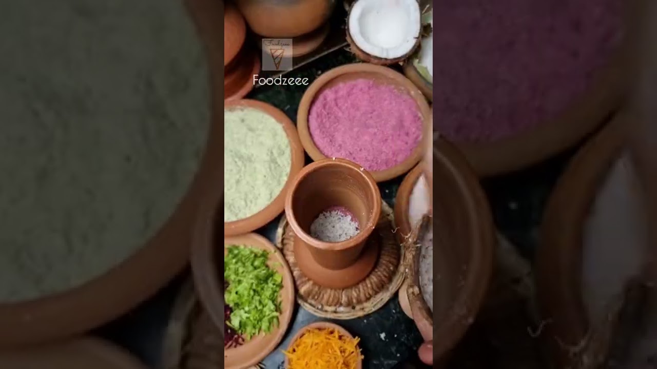 Colour puttu with kadala curry 😍 #foodzeee