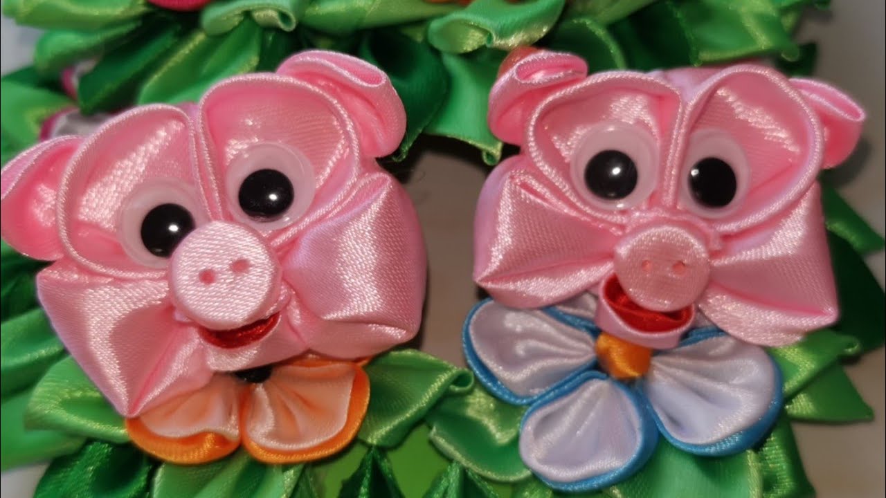 Handmade gift ideas/ Satin ribbon Piggy / New Year Decoration/ DIY crafts /