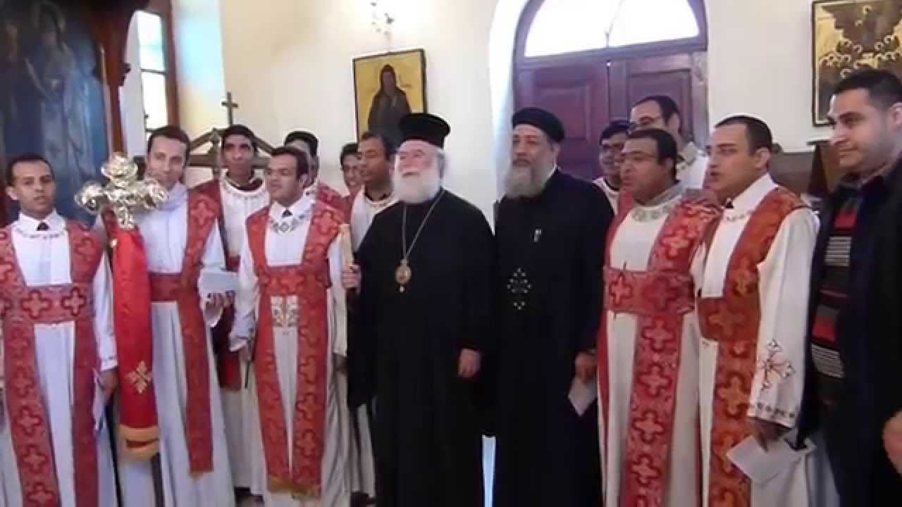 مشاركة الكنيسة القبطية الارثوذكسية لكنيسة الروم الارثوذكس في الكريسماس 2014