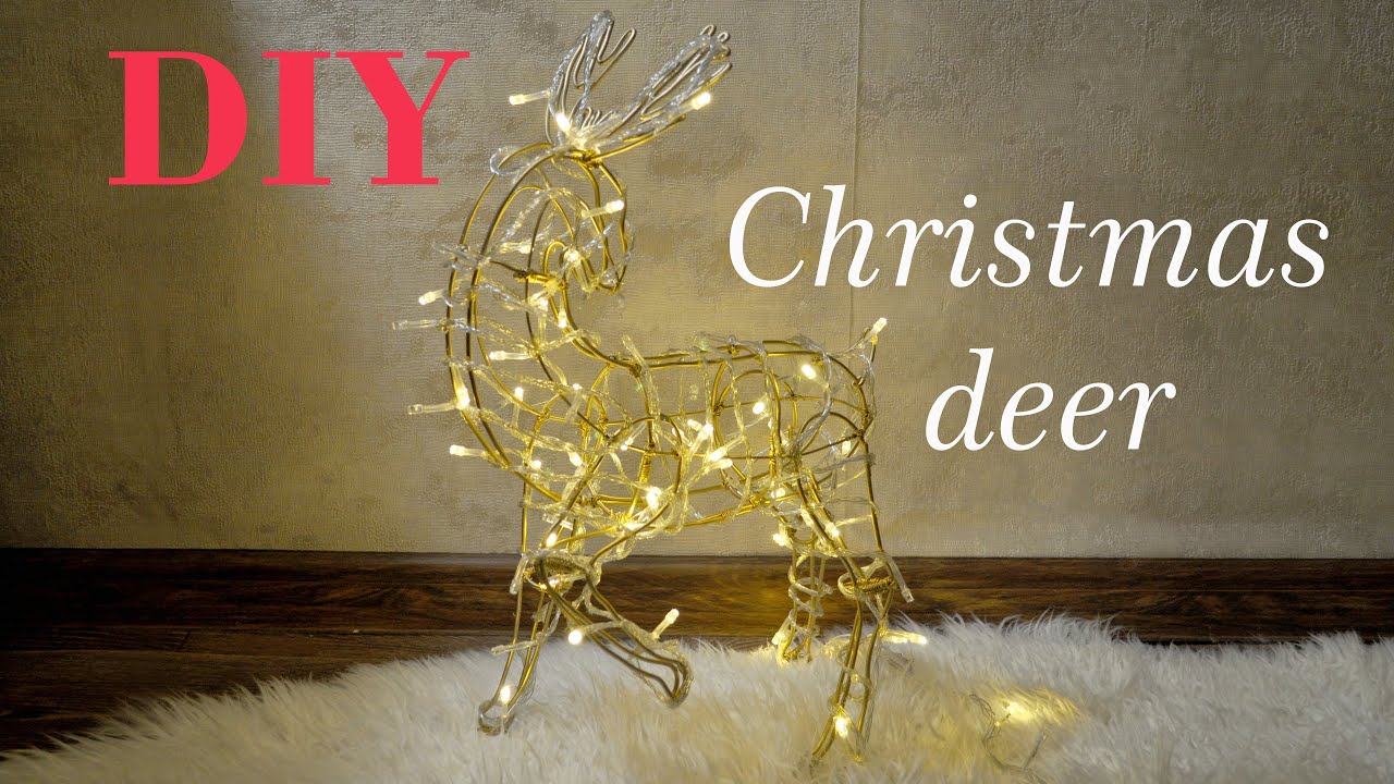 DIY Building Handmade Christmas deer made of wire and garland Різдвяний олень власними руками