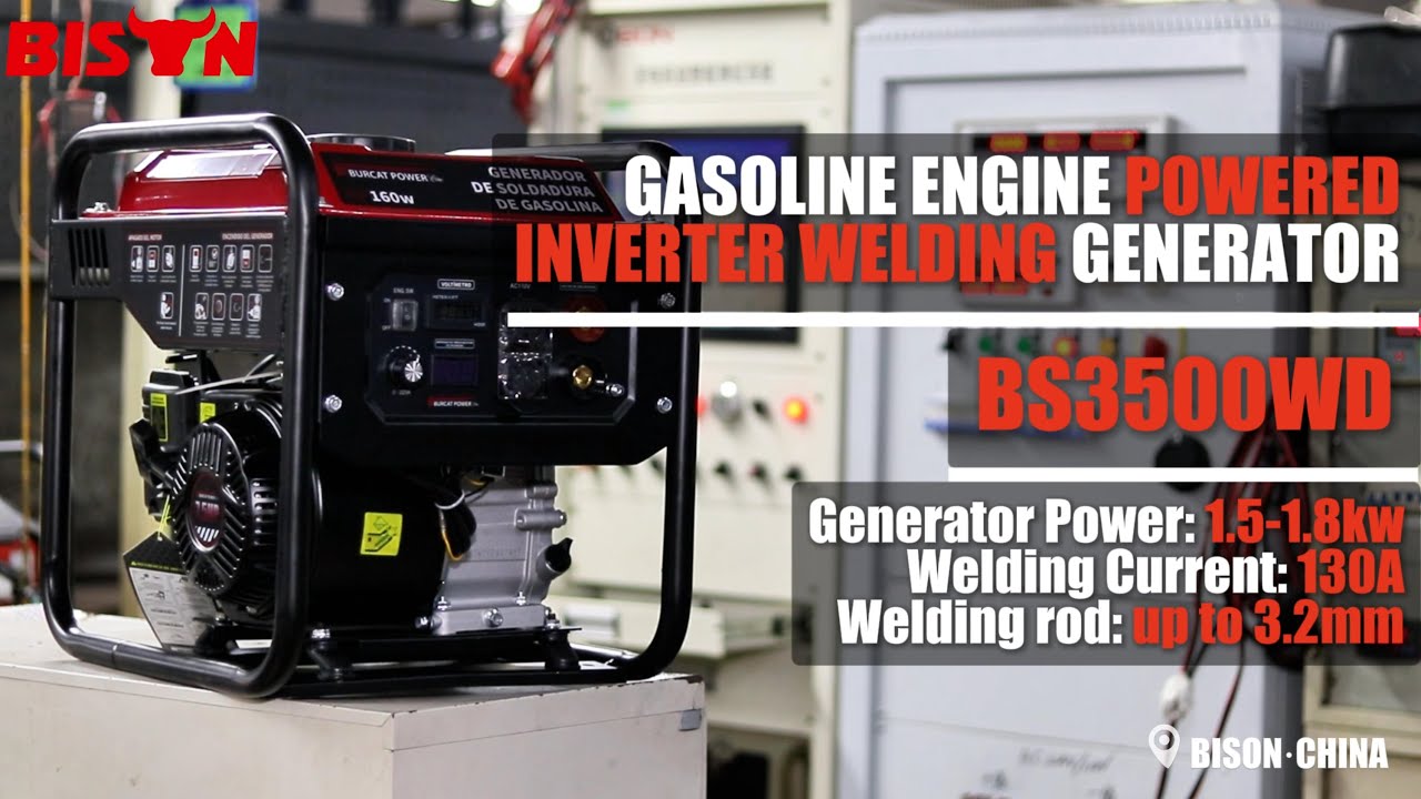 BISON TIPS Gasoline Engine Powered Invereter Welding Generator 1.5KW / 130A