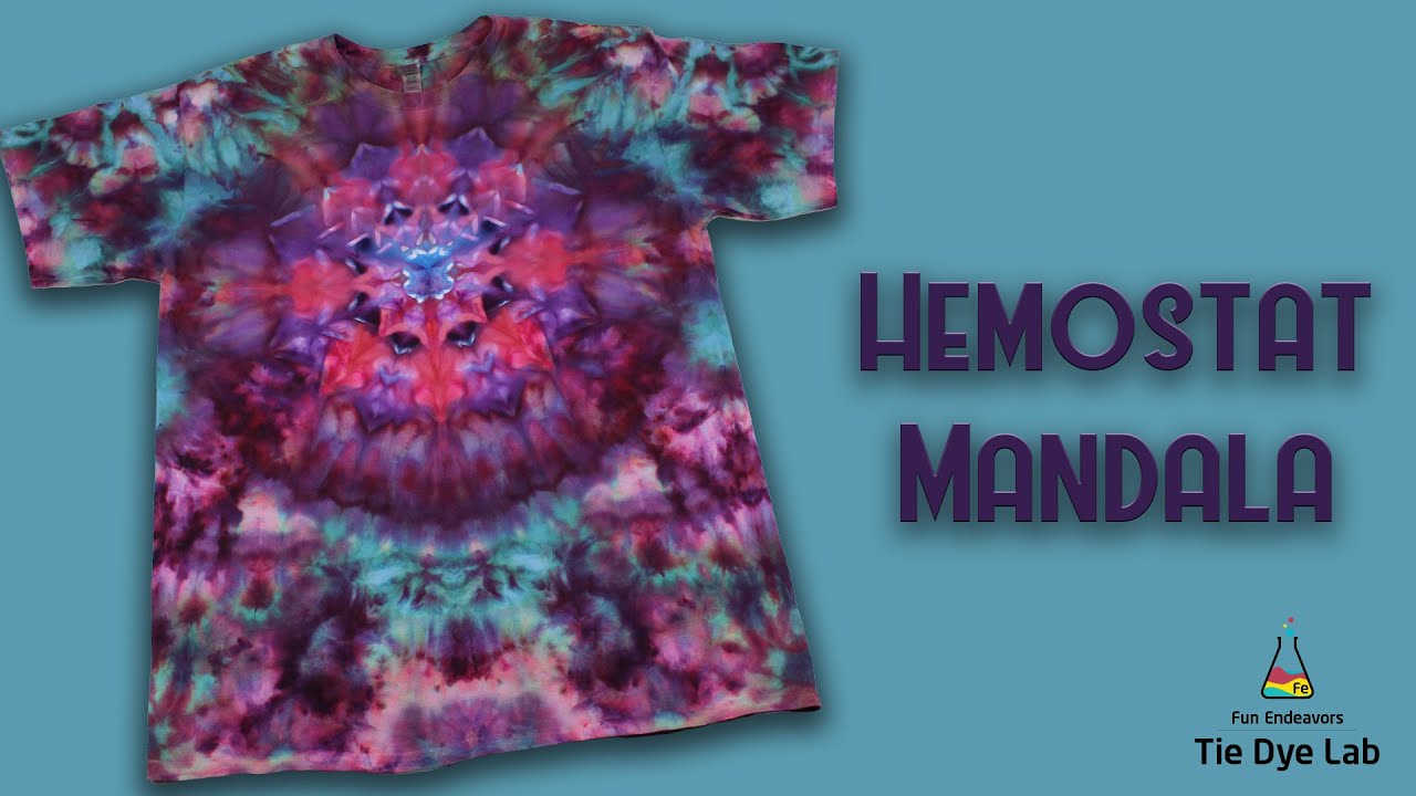 Tie Dye Designs:  Ice Dyed Hemostat Mandala (Can you have too many color splits?)